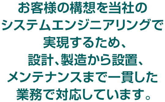 私たちは、お客様本位の、モノ造りに徹しています。