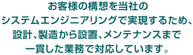 私たちは、お客様本位の、モノ造りに徹しています。